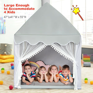 Kids Large Fairy Castle Play Tent with Mat – Indoor/Outdoor Princess Playhouse