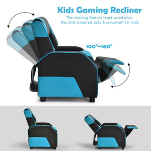 Kids PU Leather Gaming Recliner Sofa with Headrest & Footrest – Youth Chair