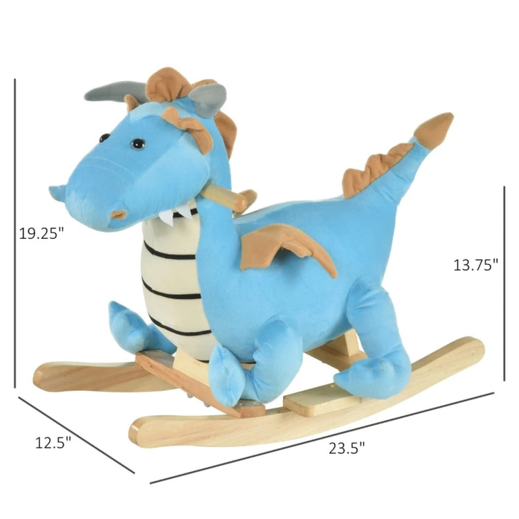 Kids Plush Ride-On Rocking Horse Toy Dinosaur 