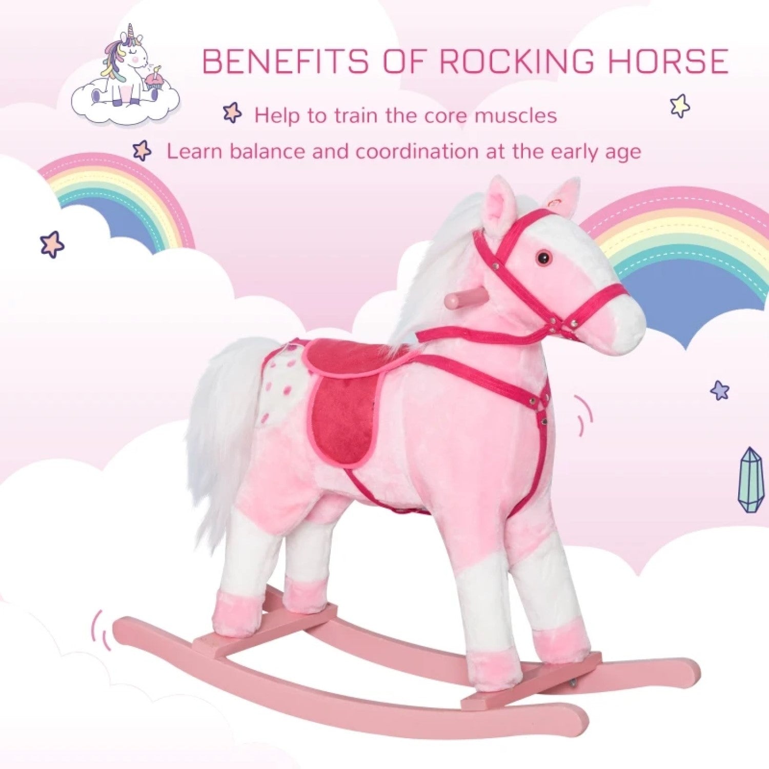 pink rocking horse 3 year old