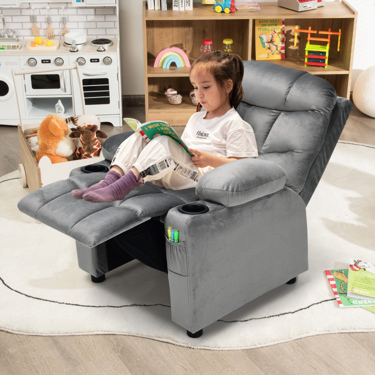 Kids Recliner Chair with Cup Holder abd Footrest – Comfortable Seating for Children