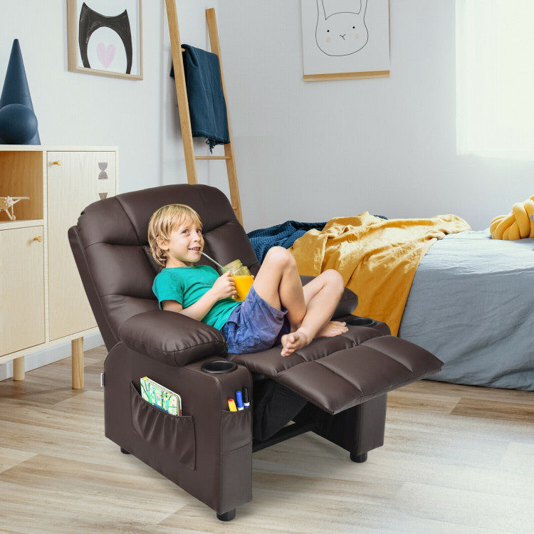 Kids Recliner Chair with Cup Holder abd Footrest – Comfortable Seating for Children