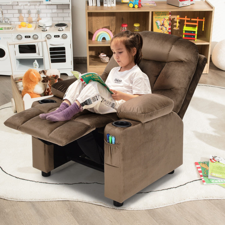 Kids Recliner Chair with Cup Holder abd Footrest – Comfortable Seating for Children