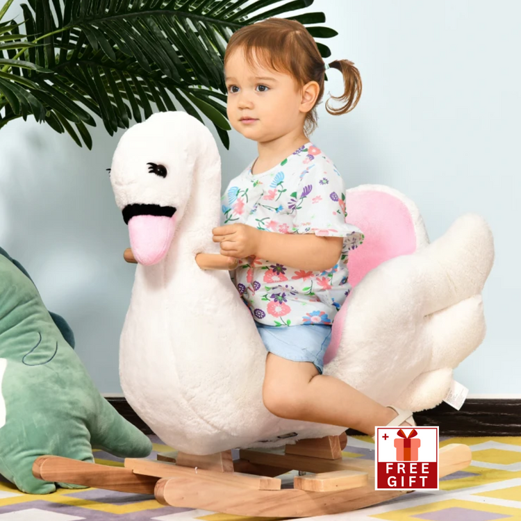  Kids Ride On Rocking Horse Plush Swan Style 