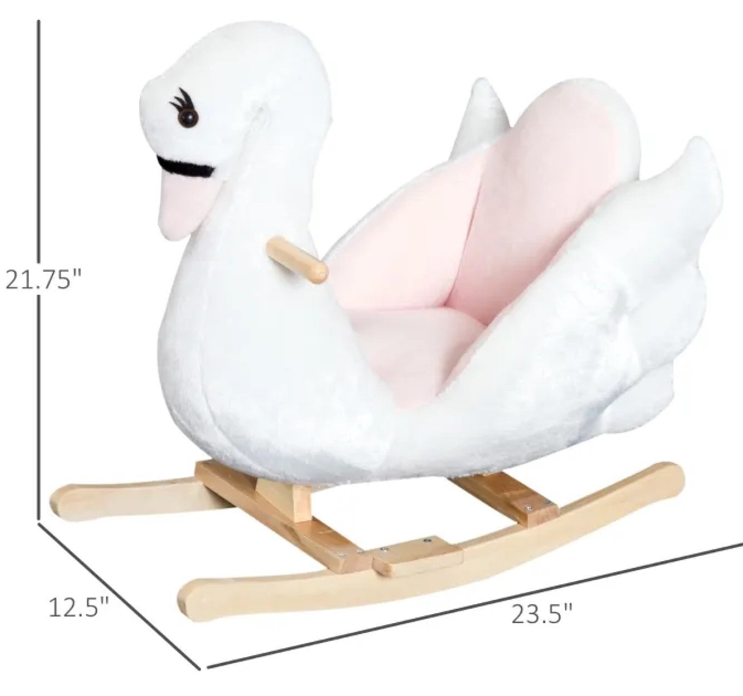  Kids Ride On Rocking Horse Plush Swan Style 