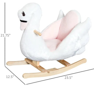  Kids Ride On Rocking Horse Plush Swan Style 