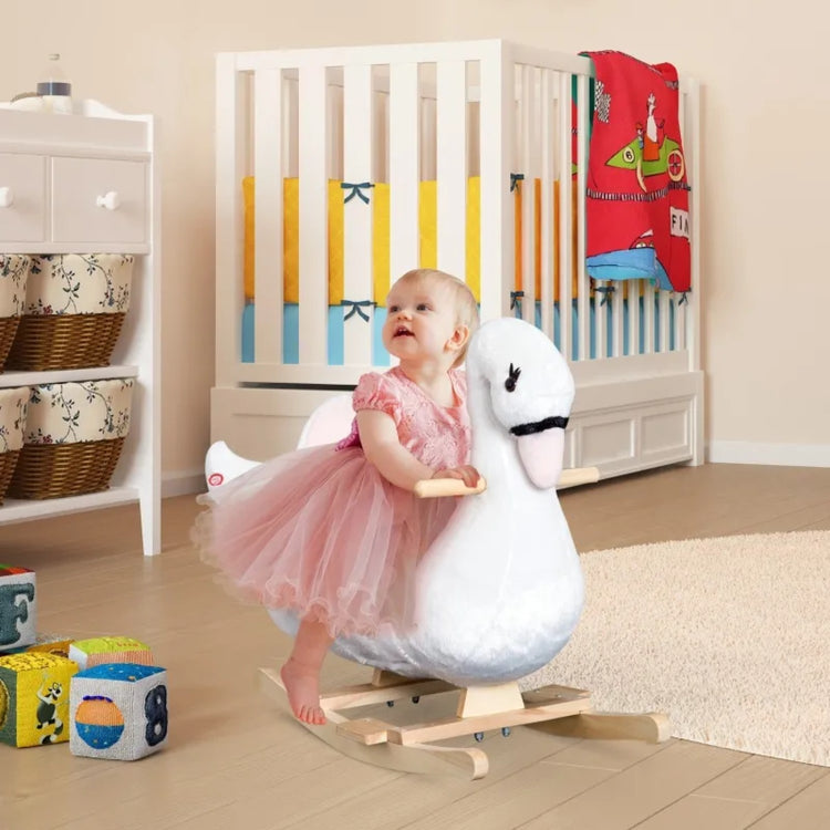  Kids Ride On Rocking Horse Plush Swan Style 