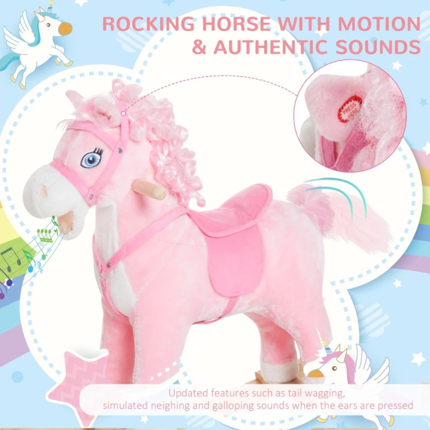 pink rocking horse 3 year old