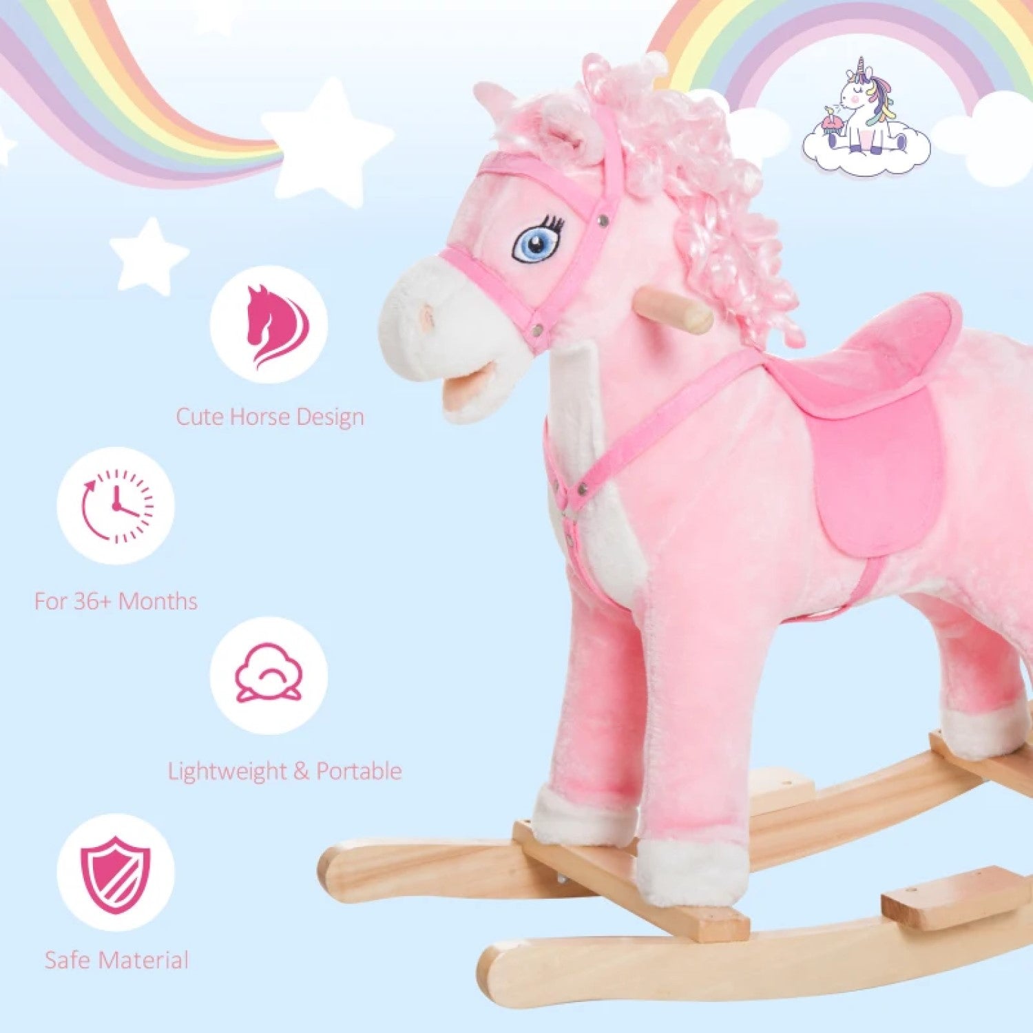 pink rocking horse 3 year old