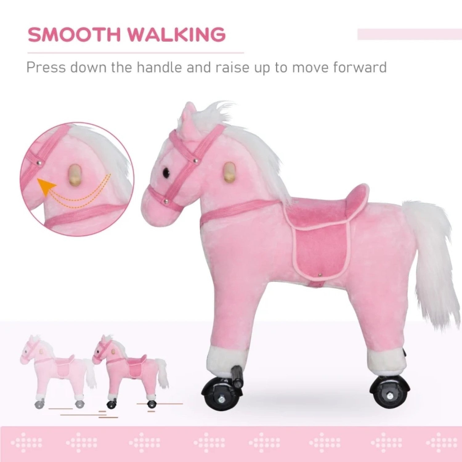 pink rocking horse 3 year old