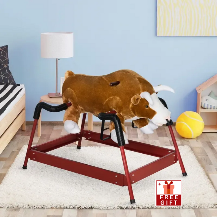 Kids Spring Rocking Horse Rodeo Bull Style