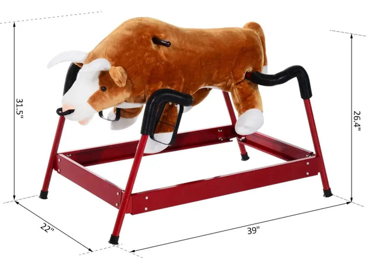 Kids Spring Rocking Horse Rodeo Bull Style