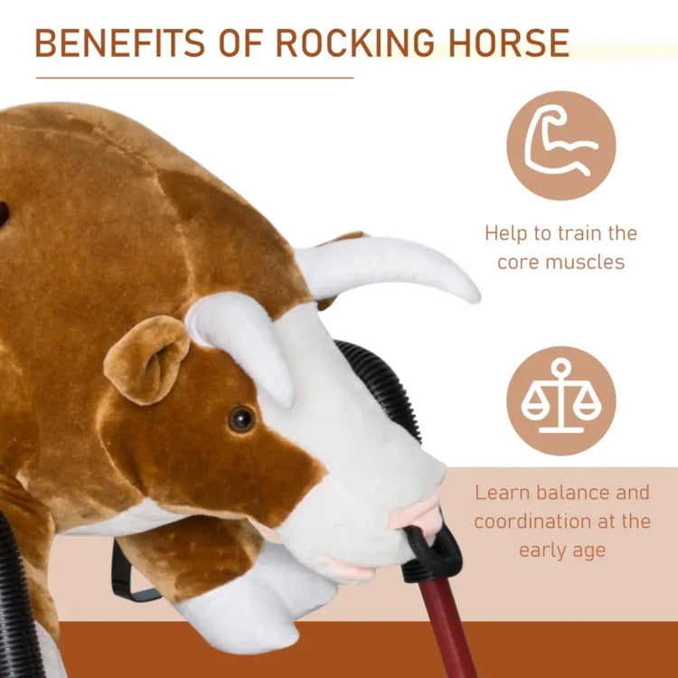 Kids Spring Rocking Horse Rodeo Bull Style