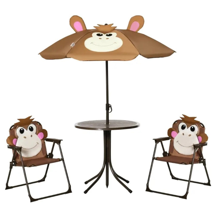 Kids Table and Chair Set with Adjustable Umbrella – Outdoor Picnic Furniture for Ages 3-6