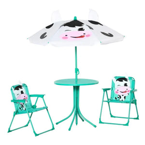 Kids Table and Chair Set with Adjustable Umbrella – Outdoor Picnic Furniture for Ages 3-6