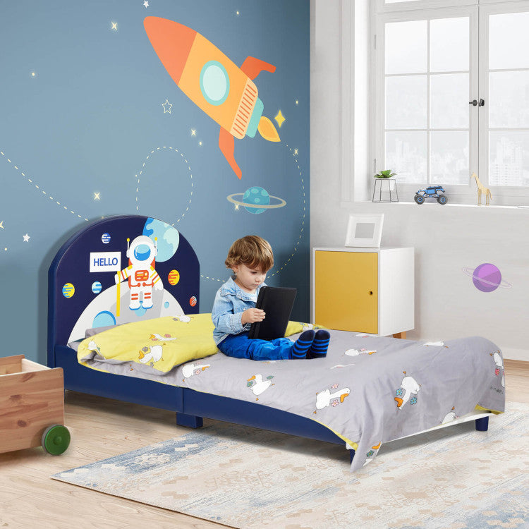 Kids Upholstered Platform Bed with Headboard and Footboard – Stylish Kids Bed Frame