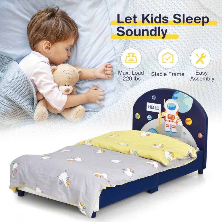 Kids Upholstered Platform Bed with Headboard and Footboard – Stylish Kids Bed Frame