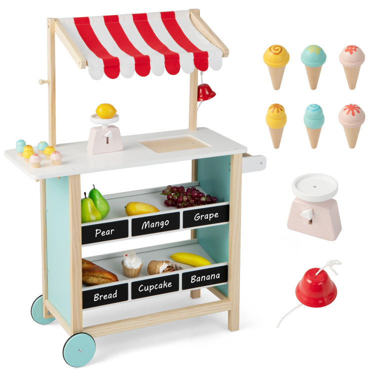 Kids Wooden Ice Cream Cart