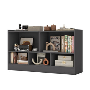 Kids 2-Shelf Bookcase & 5-Cube Wood Toy Storage Cabinet Organizer