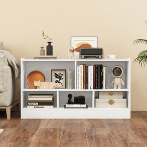 Kids 2-Shelf Bookcase & 5-Cube Wood Toy Storage Cabinet Organizer