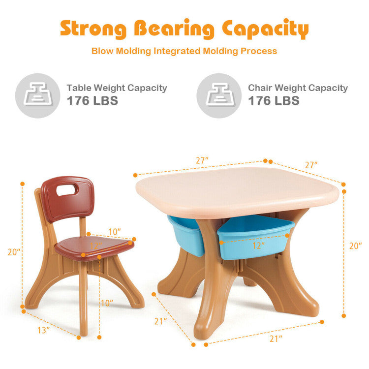 Kids Activity Table and Chair Set with Storage – Play Furniture for Toddlers