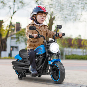 6V Kids Electric Ride-On Motorcycle with LED Headlights & Detachable Training Wheels