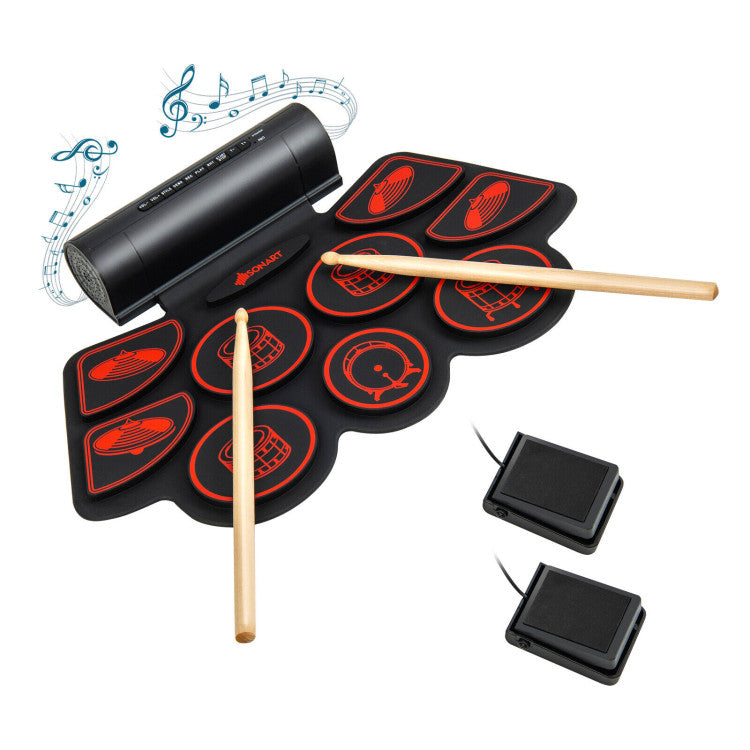 Kids' Electronic Drum Set with Built-in Stereo Speakers - Perfect for Beginners