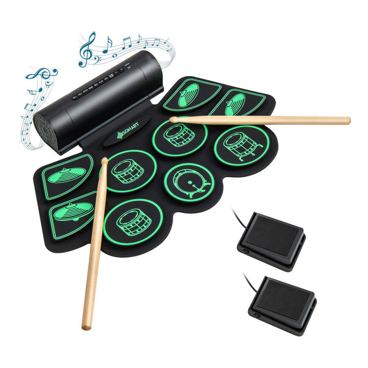 Kids' Electronic Drum Set with Built-in Stereo Speakers - Perfect for Beginners