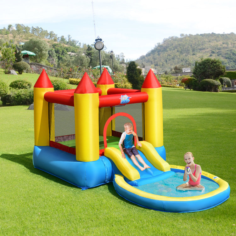 inflatable bounce house water slide