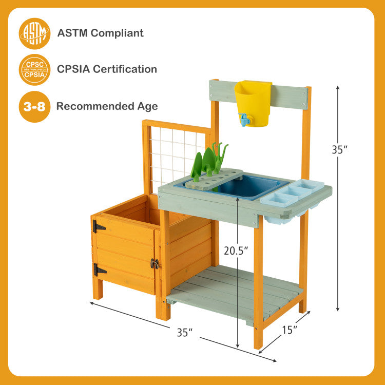 Kids Outdoor Potting Bench