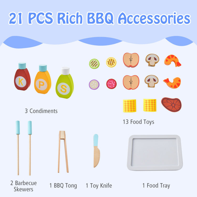 pretend barbecue grill toy set