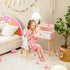 2 in 1 Wooden Princess Vanity Set for Kids with Mirror – Perfect for Playtime!