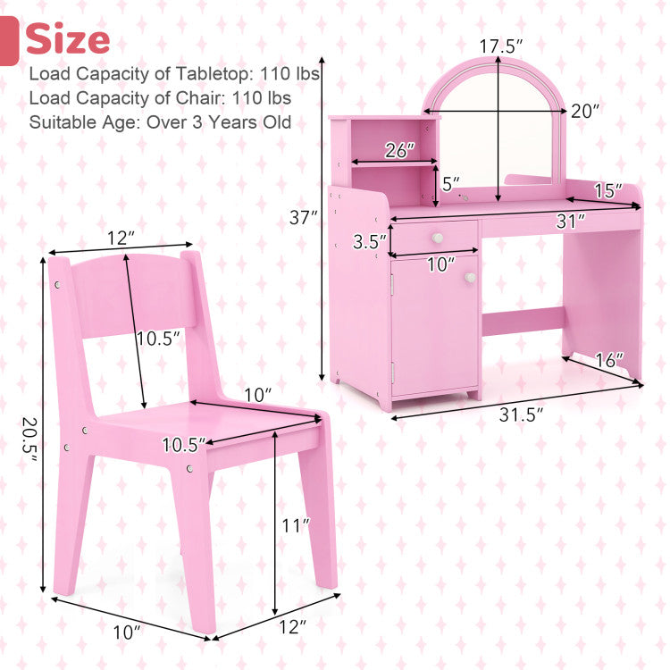 Pink Vanity Set for Kids