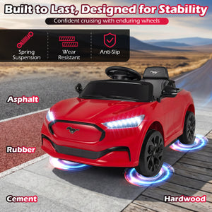 Red toy car with features highlighted on a road background