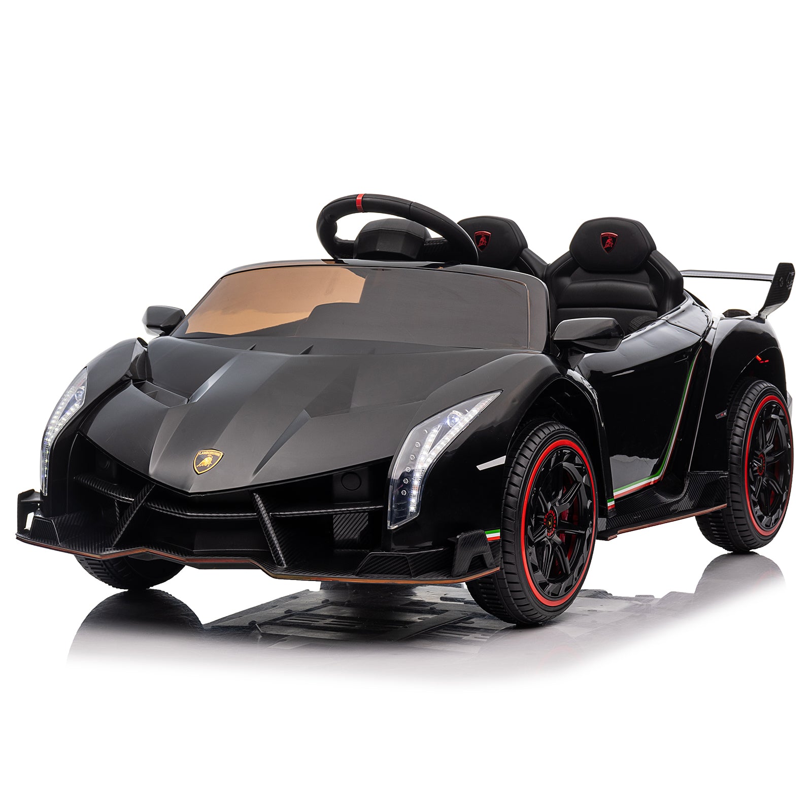 Lamborghini Poison Small Dual Drive 12V 4.5AH with 2.4G Remote Control Kids Sports Car, Electric Toy Car, Black