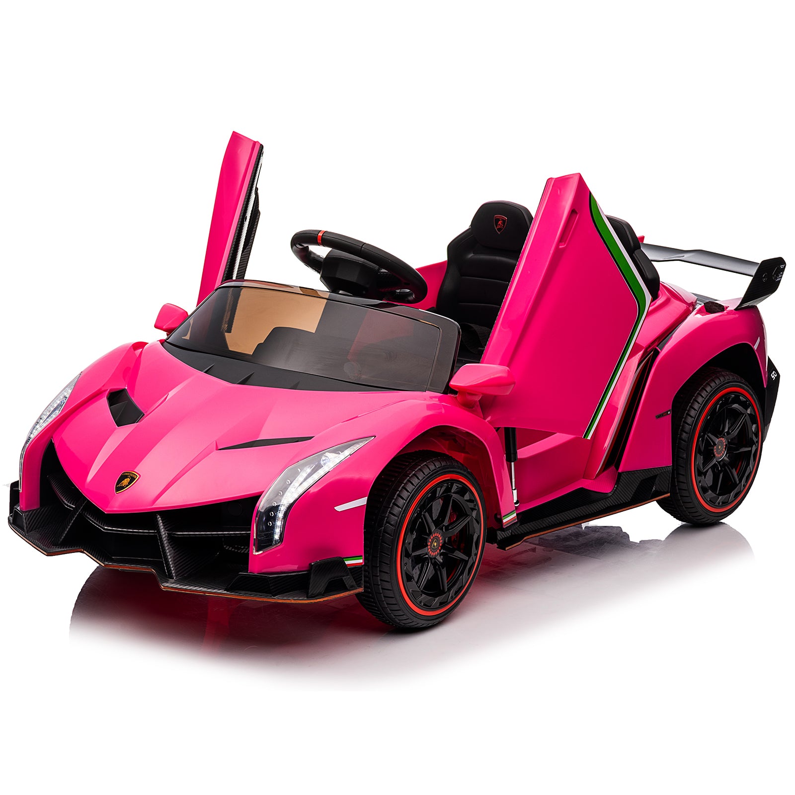 Lamborghini Poison Small Dual Drive 12V 4.5AH with 2.4G Remote Control Kids Sports Car, Electric Toy Car, Pink