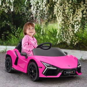 Lamborghini Revuelto 12V Kids Electric Ride-On Toy Car w/ Remote, Hydraulic Doors