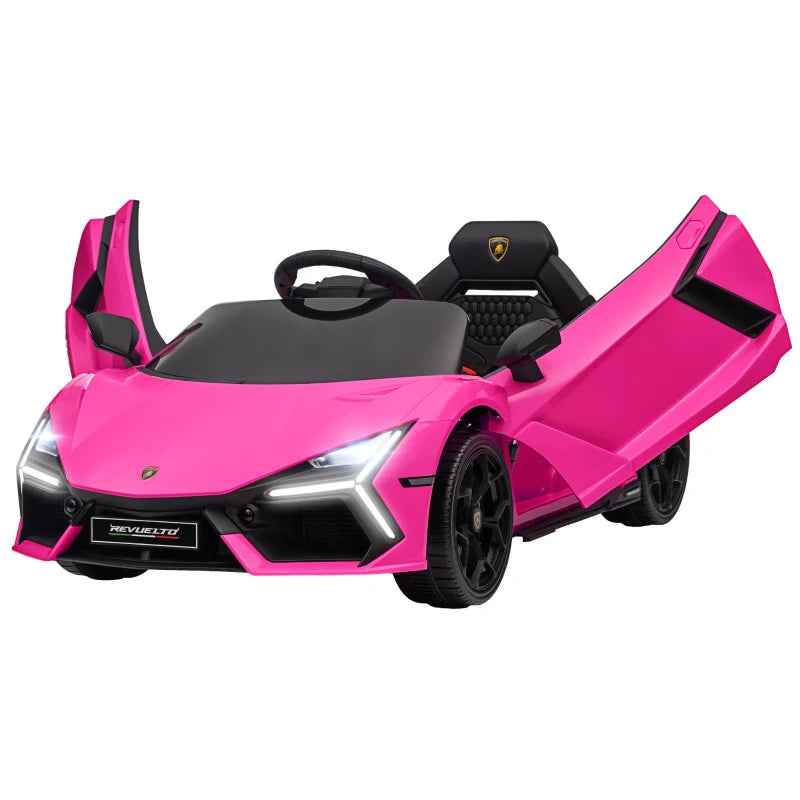 Lamborghini Revuelto 12V Kids Electric Ride-On Toy Car w/ Remote, Hydraulic Doors