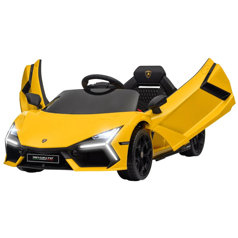 Lamborghini Revuelto 12V Kids Electric Ride-On Toy Car w/ Remote, Hydraulic Doors