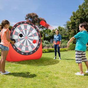 Large Kids Dart Board with 4 Kick Balls - Safe Indoor Outdoor Game for 6 Years and Above