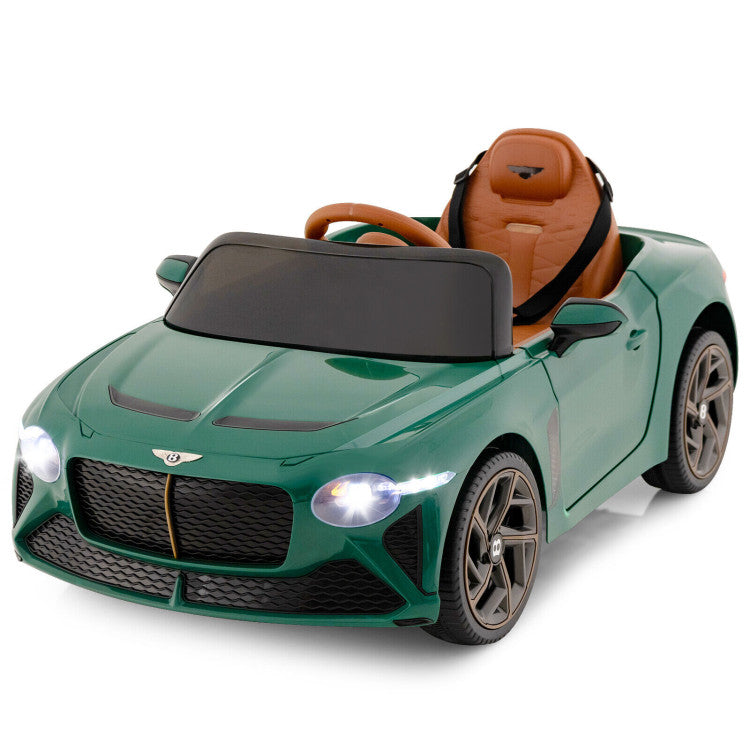 Green toy car with brown interior on a white background