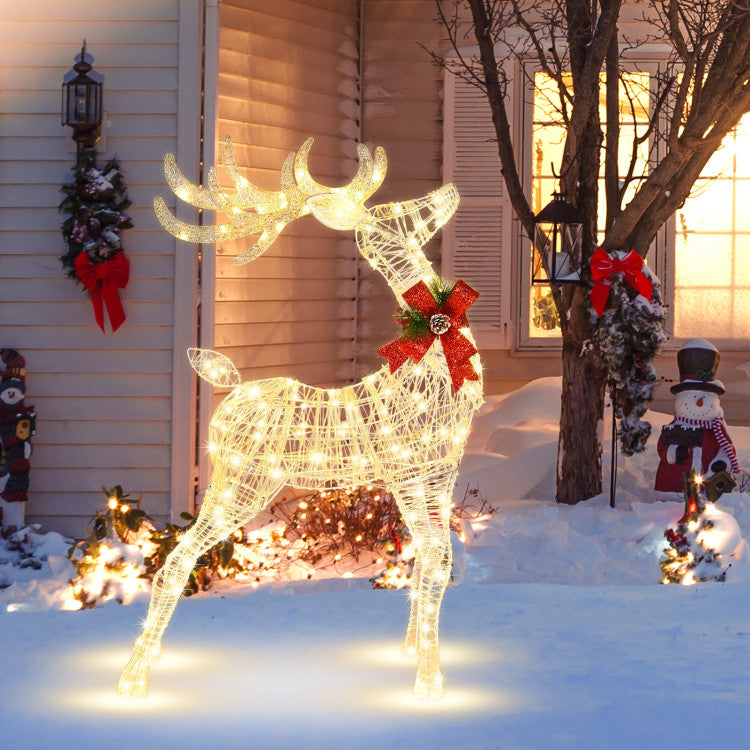 Lighted Christmas Reindeer with Ground Stakes for Outdoor Holiday Decor