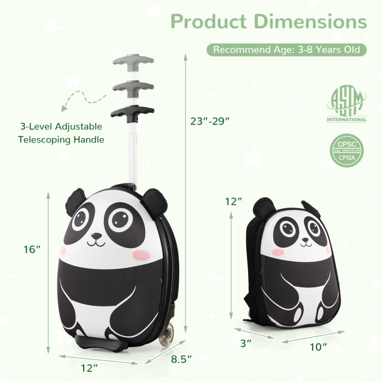 Lightweight Kids' Rolling Suitcase - Portable Travel Luggage for Children