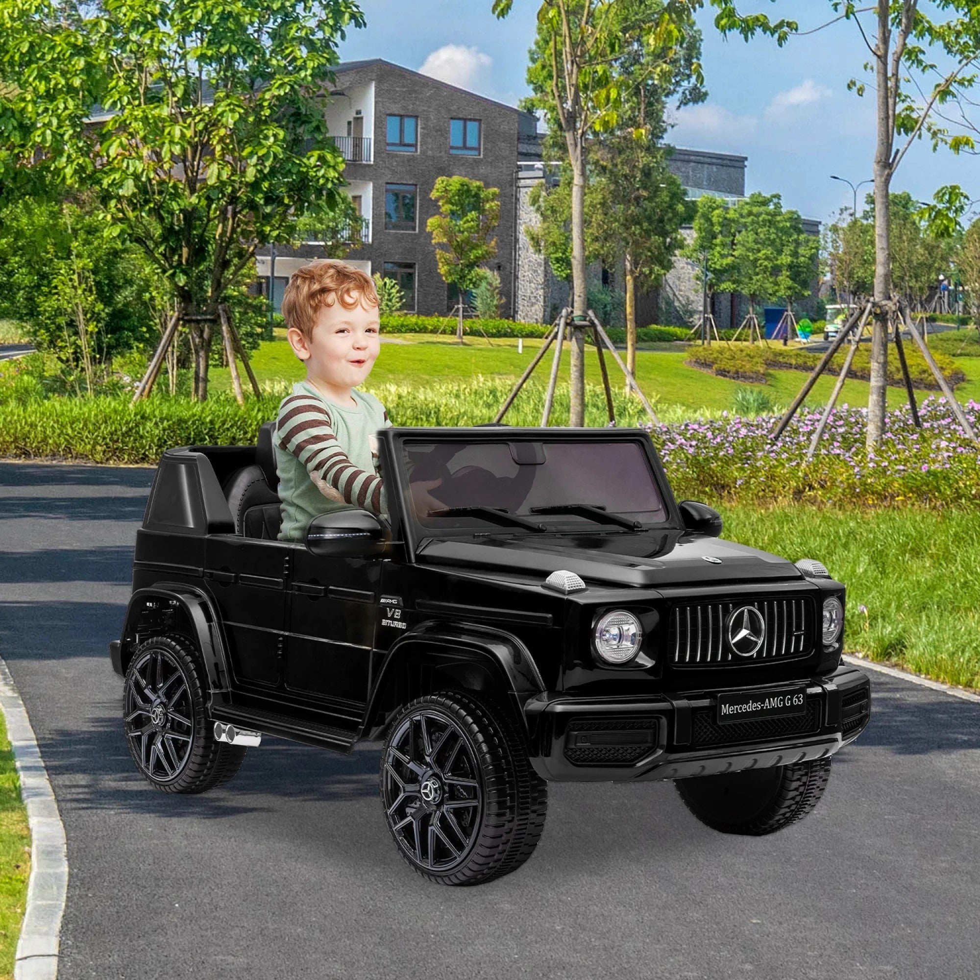 Tobbi's 12V Licensed Mercedes Benz G63 Electric Kids Toy Ride-On Car - The Ultimate Toy Car for Kids' Ride-On Toys Black