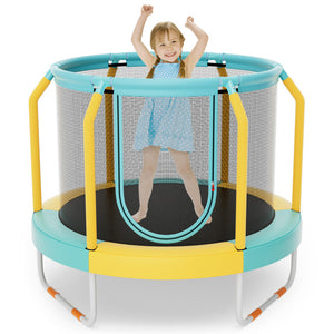 Mini Trampoline with Enclosure Net & Heavy-Duty Metal Frame – Safe Outdoor Fun