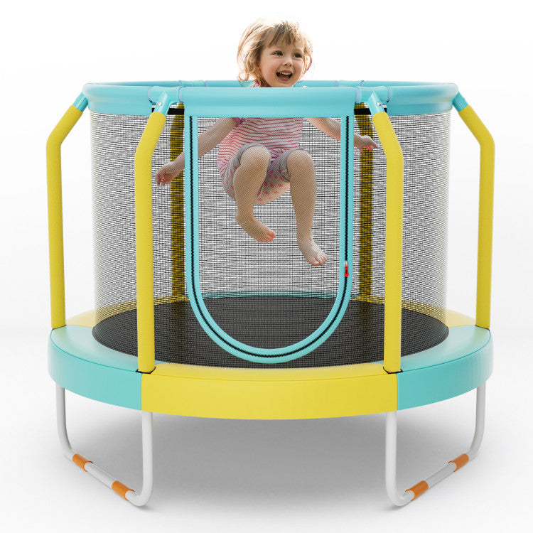 Mini Trampoline with Enclosure Net & Heavy-Duty Metal Frame – Safe Outdoor Fun