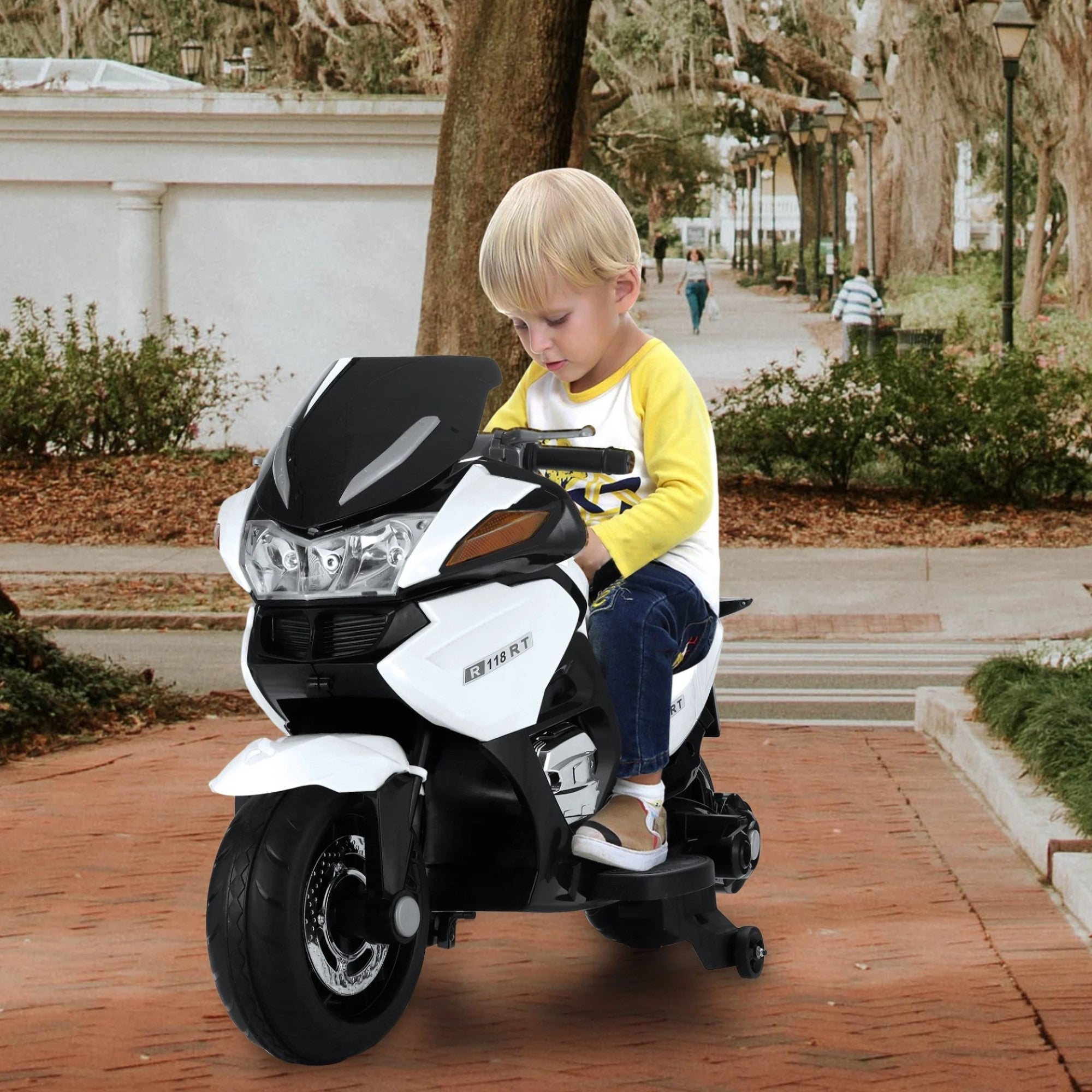 Tobbi 12V Toy Electric Motorcycle, Battery Powered Kids Ride On Bike with Training Wheels - Kids Electric Motorcycle, Children's Toy Bike