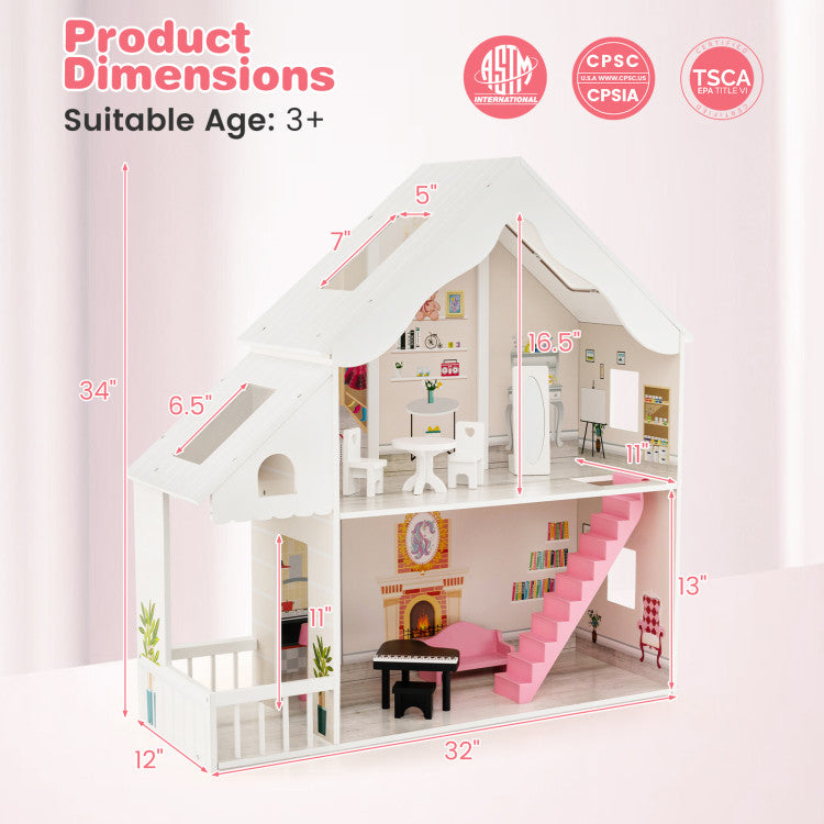 wooden dollhouse kit