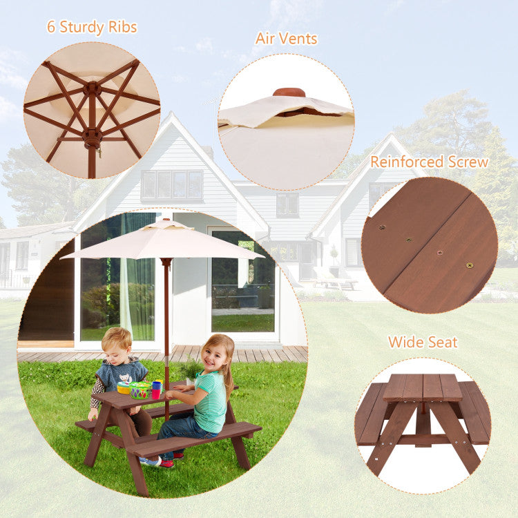 kids patio umbrella canada Martha Stewart Outdoor Craft Table, 2 Benches & Set: Acacia Wood Activity Desk w/ Storage, Kids Play Table & Bench for Backyard, Garden The sturdy structure comfortably seats up to four children Navy Rugby Stripe Beach Umbrella