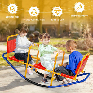 Outdoor Kids Seesaw Swivel Teeter Totter for Ages 3-8 | Fun Playground Equipment